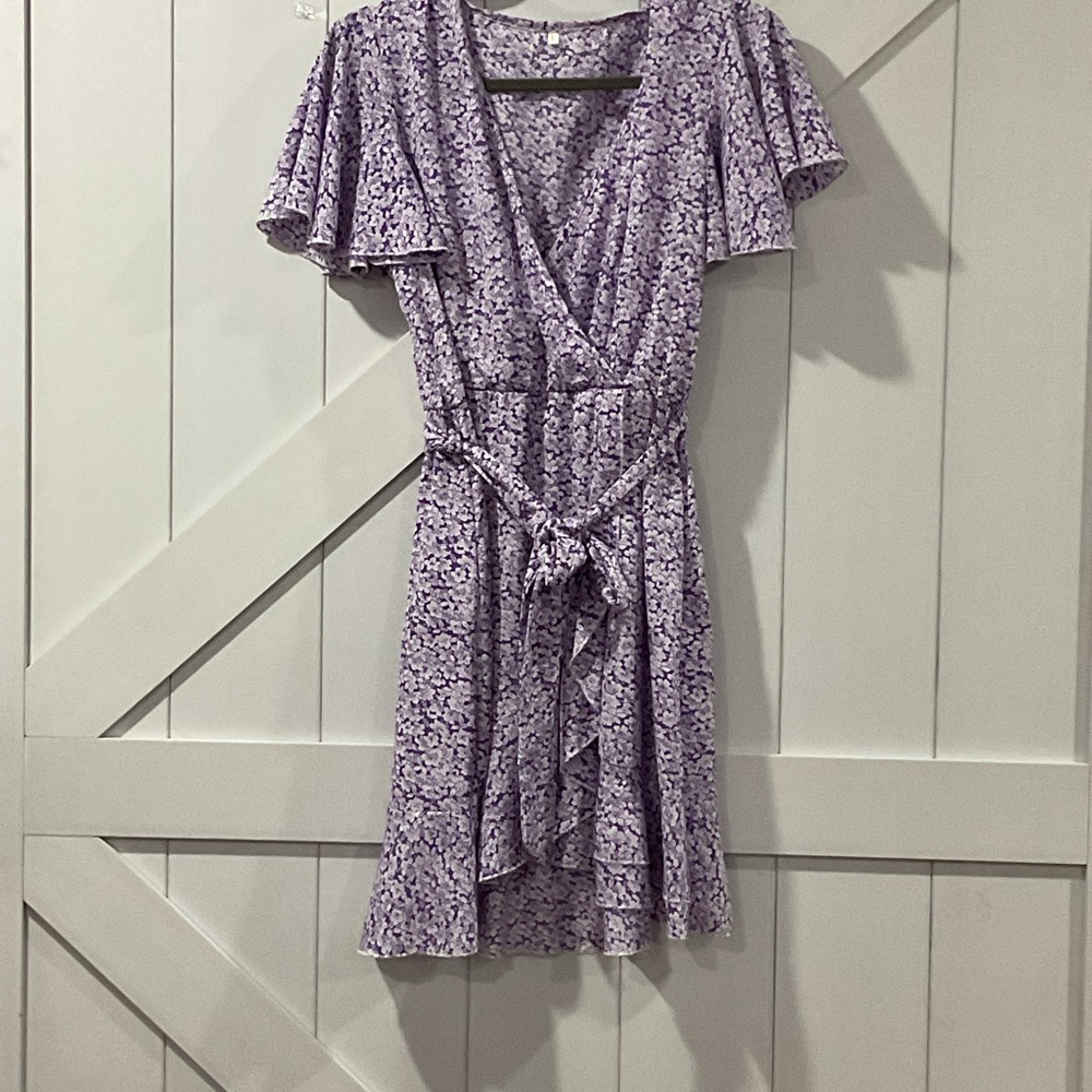 Essentials Lavender Floral Midi Dress
